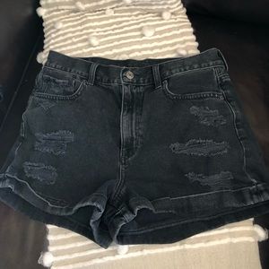 Black Distressed American Eagle Shorts